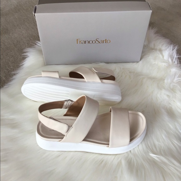 FRANCO SARTO Leather Flarform Sandals - Picture 7 of 8